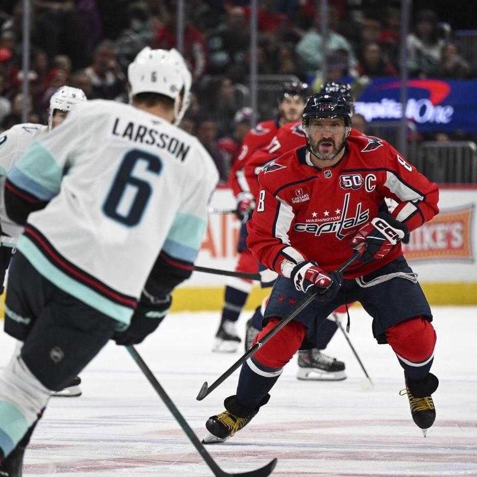 NHL roundup: Capitals beat Kraken 4-2, Ovechkin scores 886th career goal